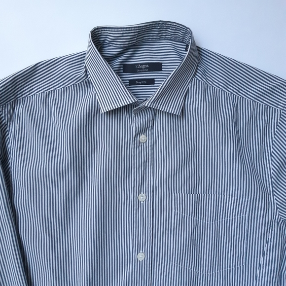 Z Zegna 41/16 SilverLine Drop 8 striped fitted shirt - Picture 2 of 5